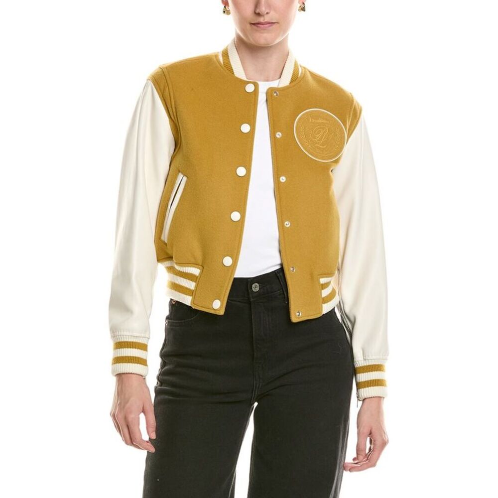 3.1 Phillip Lim Womens  The Thirty One Wool-Blend Varsity Jacket